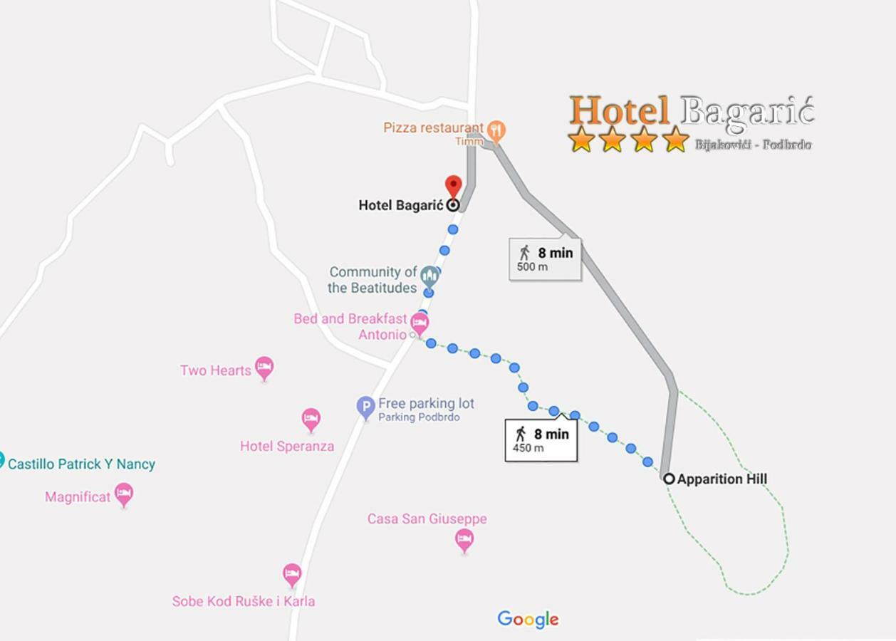 Hotel Bagaric -Ispod Brda Ukazanja Adress Kraljice Mira 56 Bijakovci Medugorje Ngoại thất bức ảnh